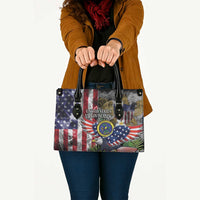 US Virgin Islands USA Half Flag Leather Bag Together We Grow Smoke Effect - Wonder Print Shop