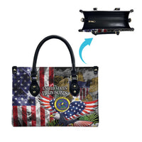 US Virgin Islands USA Half Flag Leather Bag Together We Grow Smoke Effect - Wonder Print Shop