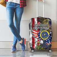 US Virgin Islands USA Half Flag Luggage Cover Together We Grow Smoke Effect - Wonder Print Shop