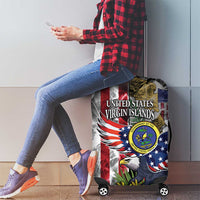 US Virgin Islands USA Half Flag Luggage Cover Together We Grow Smoke Effect - Wonder Print Shop