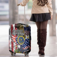 US Virgin Islands USA Half Flag Luggage Cover Together We Grow Smoke Effect - Wonder Print Shop