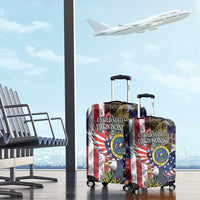 US Virgin Islands USA Half Flag Luggage Cover Together We Grow Smoke Effect - Wonder Print Shop