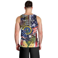 US Virgin Islands USA Half Flag Men Tank Top Together We Grow Smoke Effect - Wonder Print Shop