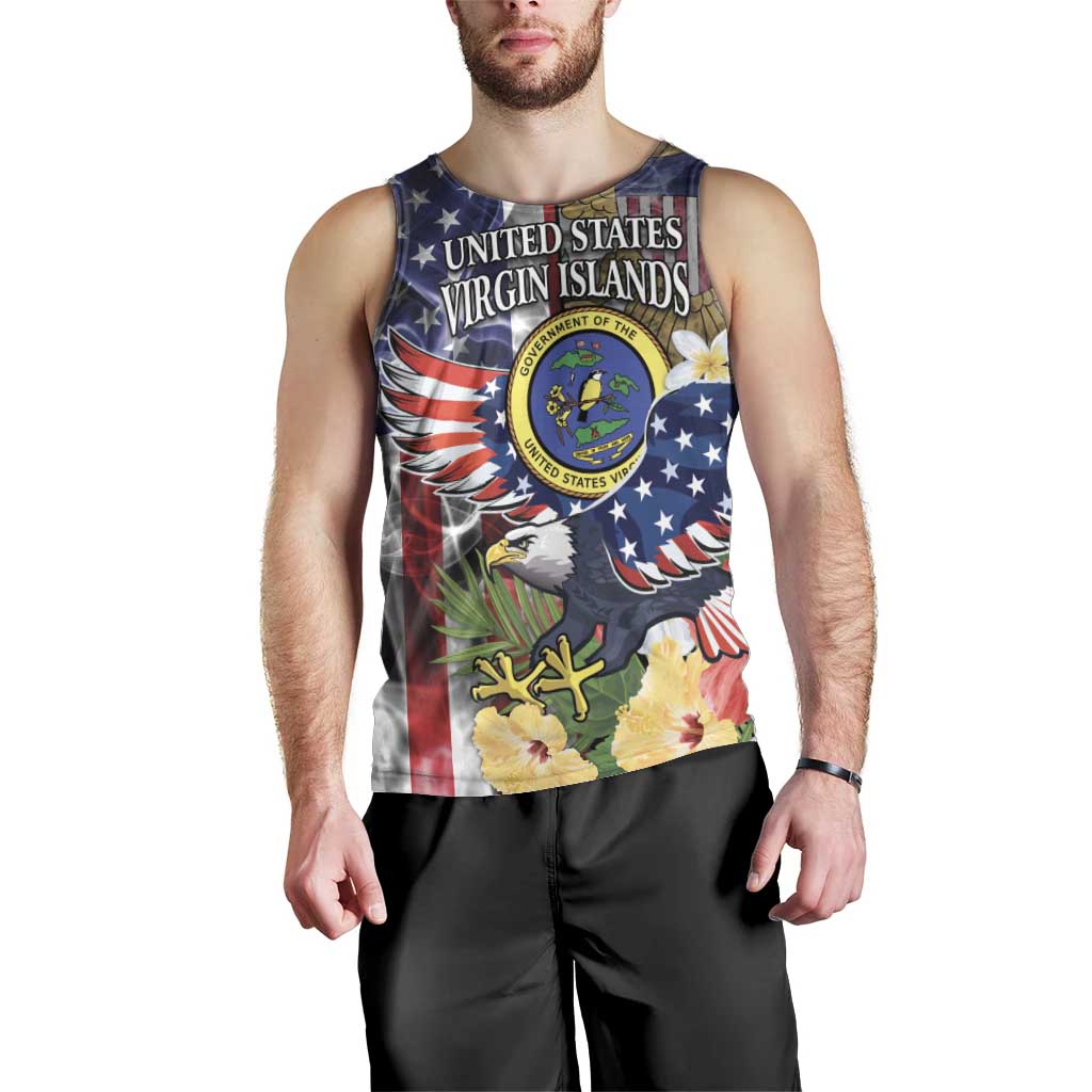 US Virgin Islands USA Half Flag Men Tank Top Together We Grow Smoke Effect - Wonder Print Shop