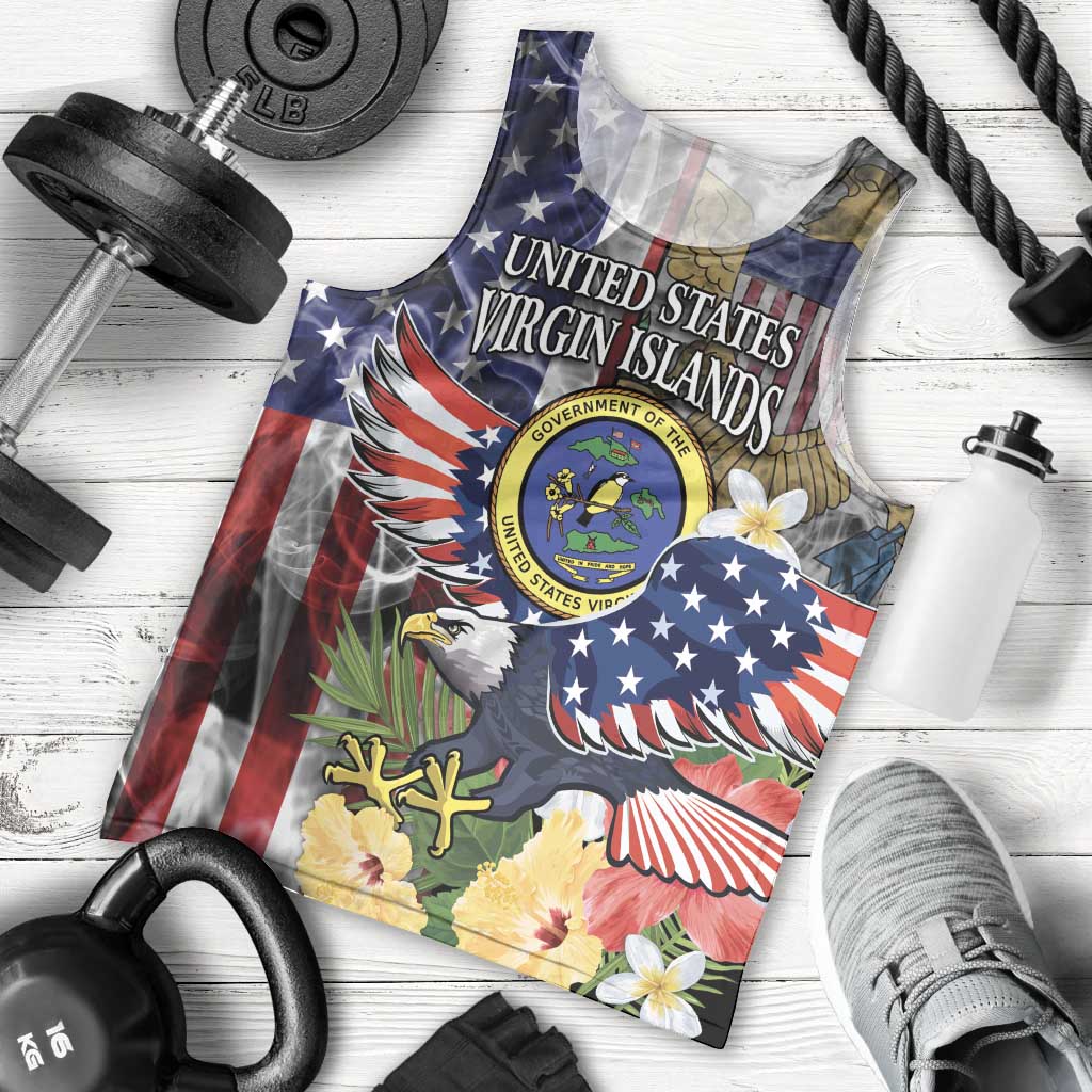 US Virgin Islands USA Half Flag Men Tank Top Together We Grow Smoke Effect - Wonder Print Shop