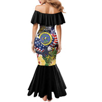 US Virgin Islands USA Half Flag Mermaid Dress Together We Grow Smoke Effect - Wonder Print Shop