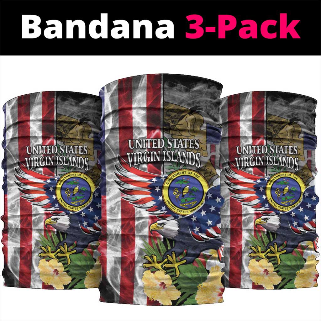 US Virgin Islands USA Half Flag Neck Gaiter Together We Grow Smoke Effect - Wonder Print Shop