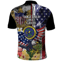 US Virgin Islands USA Half Flag Polo Shirt Together We Grow Smoke Effect - Wonder Print Shop