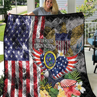 US Virgin Islands USA Half Flag Quilt Together We Grow Smoke Effect - Wonder Print Shop