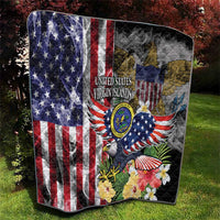 US Virgin Islands USA Half Flag Quilt Together We Grow Smoke Effect - Wonder Print Shop