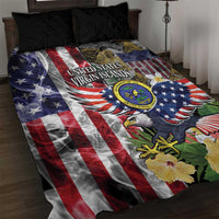 US Virgin Islands USA Half Flag Quilt Bed Set Together We Grow Smoke Effect - Wonder Print Shop