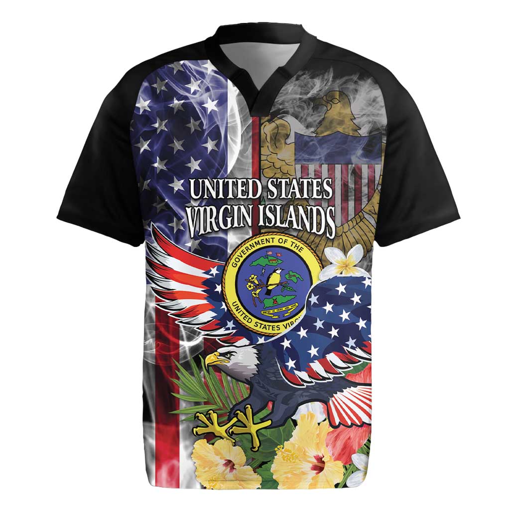 US Virgin Islands USA Half Flag Rugby Jersey Together We Grow Smoke Effect - Wonder Print Shop