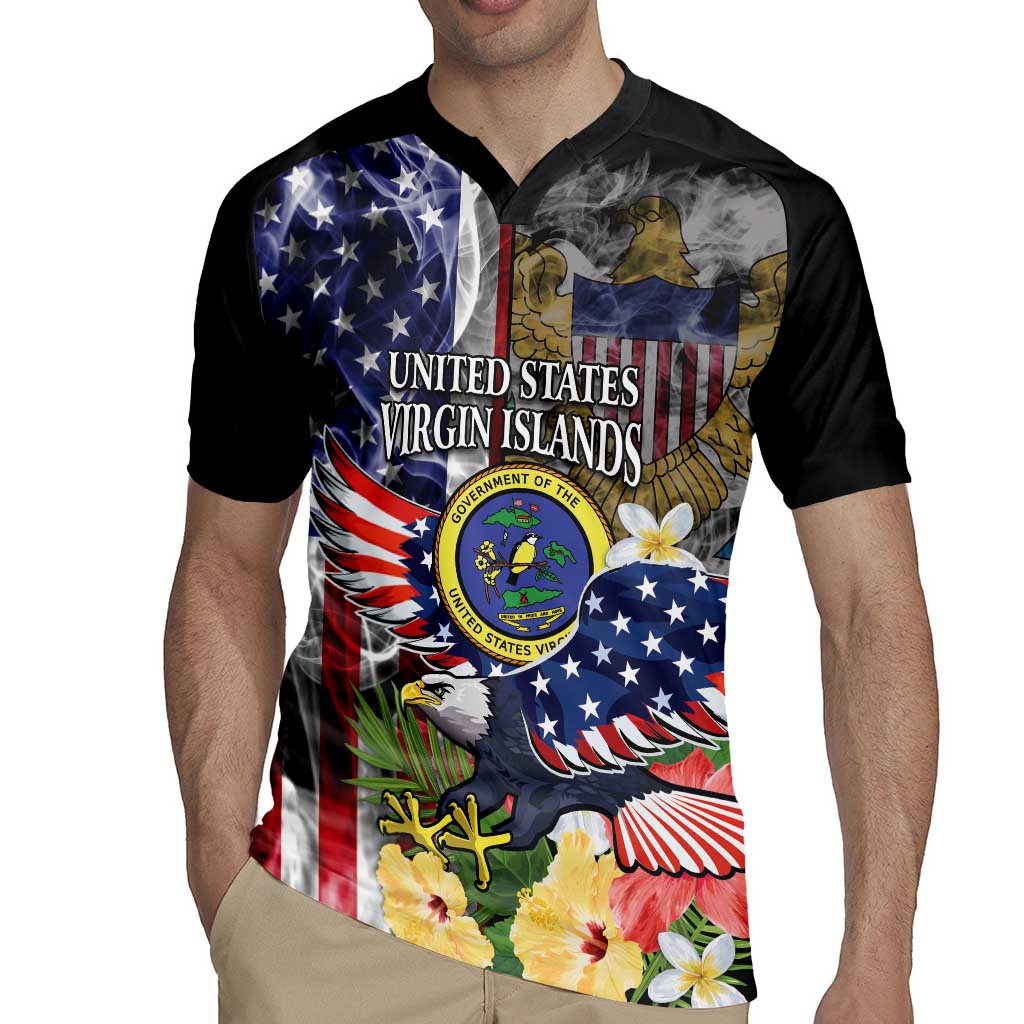 US Virgin Islands USA Half Flag Rugby Jersey Together We Grow Smoke Effect - Wonder Print Shop