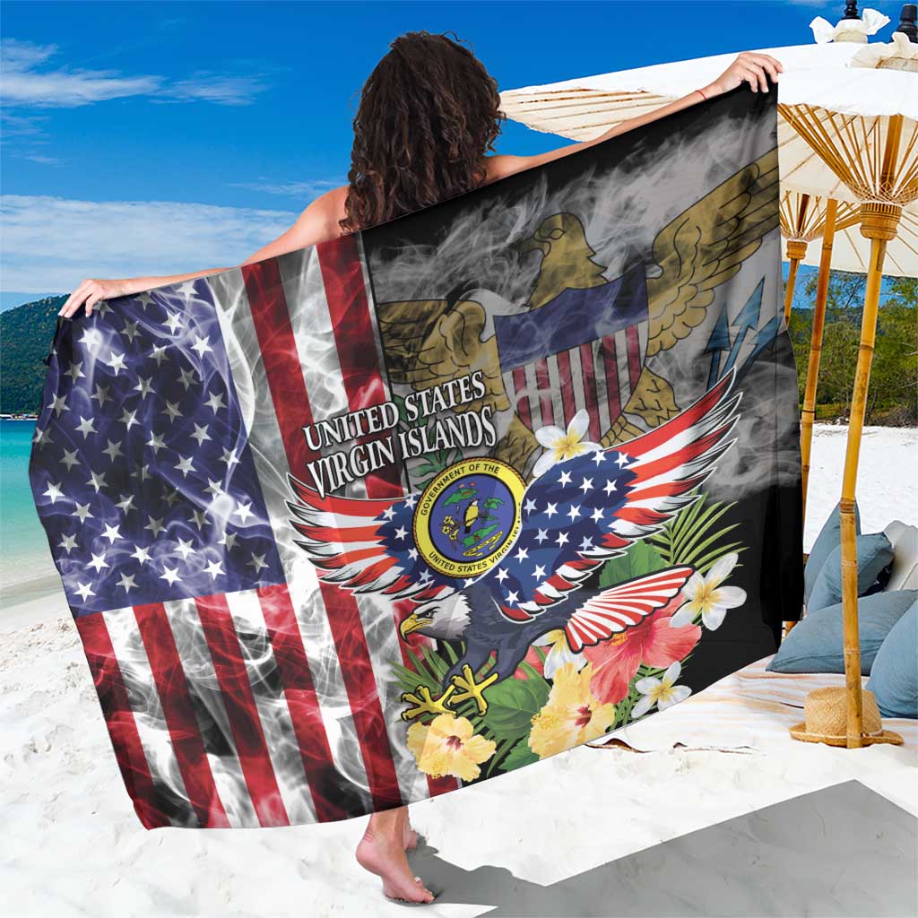 US Virgin Islands USA Half Flag Sarong Together We Grow Smoke Effect - Wonder Print Shop