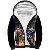 US Virgin Islands USA Half Flag Sherpa Hoodie Together We Grow Smoke Effect - Wonder Print Shop