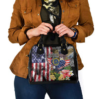 US Virgin Islands USA Half Flag Shoulder Handbag Together We Grow Smoke Effect - Wonder Print Shop