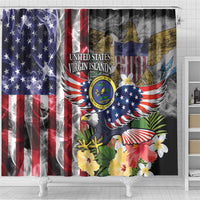 US Virgin Islands USA Half Flag Shower Curtain Together We Grow Smoke Effect - Wonder Print Shop