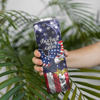 US Virgin Islands USA Half Flag Skinny Tumbler Together We Grow Smoke Effect - Wonder Print Shop