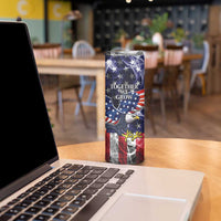 US Virgin Islands USA Half Flag Skinny Tumbler Together We Grow Smoke Effect - Wonder Print Shop