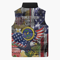 US Virgin Islands USA Half Flag Sleeveless Puffer Jacket Together We Grow Smoke Effect - Wonder Print Shop