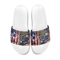 US Virgin Islands USA Half Flag Slide Sandals Together We Grow Smoke Effect - Wonder Print Shop