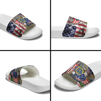 US Virgin Islands USA Half Flag Slide Sandals Together We Grow Smoke Effect - Wonder Print Shop