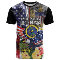 US Virgin Islands USA Half Flag T Shirt Together We Grow Smoke Effect - Wonder Print Shop