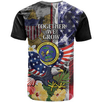 US Virgin Islands USA Half Flag T Shirt Together We Grow Smoke Effect - Wonder Print Shop