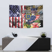 US Virgin Islands USA Half Flag Tapestry Together We Grow Smoke Effect - Wonder Print Shop