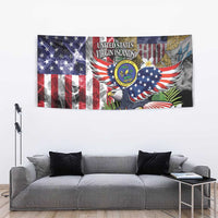 US Virgin Islands USA Half Flag Tapestry Together We Grow Smoke Effect - Wonder Print Shop