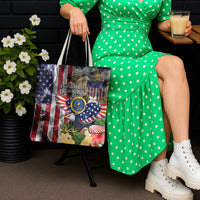 US Virgin Islands USA Half Flag Tote Bag Together We Grow Smoke Effect - Wonder Print Shop