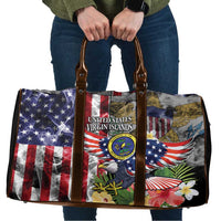US Virgin Islands USA Half Flag Travel Bag Together We Grow Smoke Effect - Wonder Print Shop