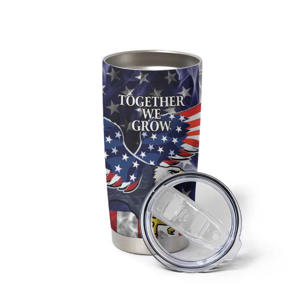 US Virgin Islands USA Half Flag Tumbler Cup Together We Grow Smoke Effect - Wonder Print Shop