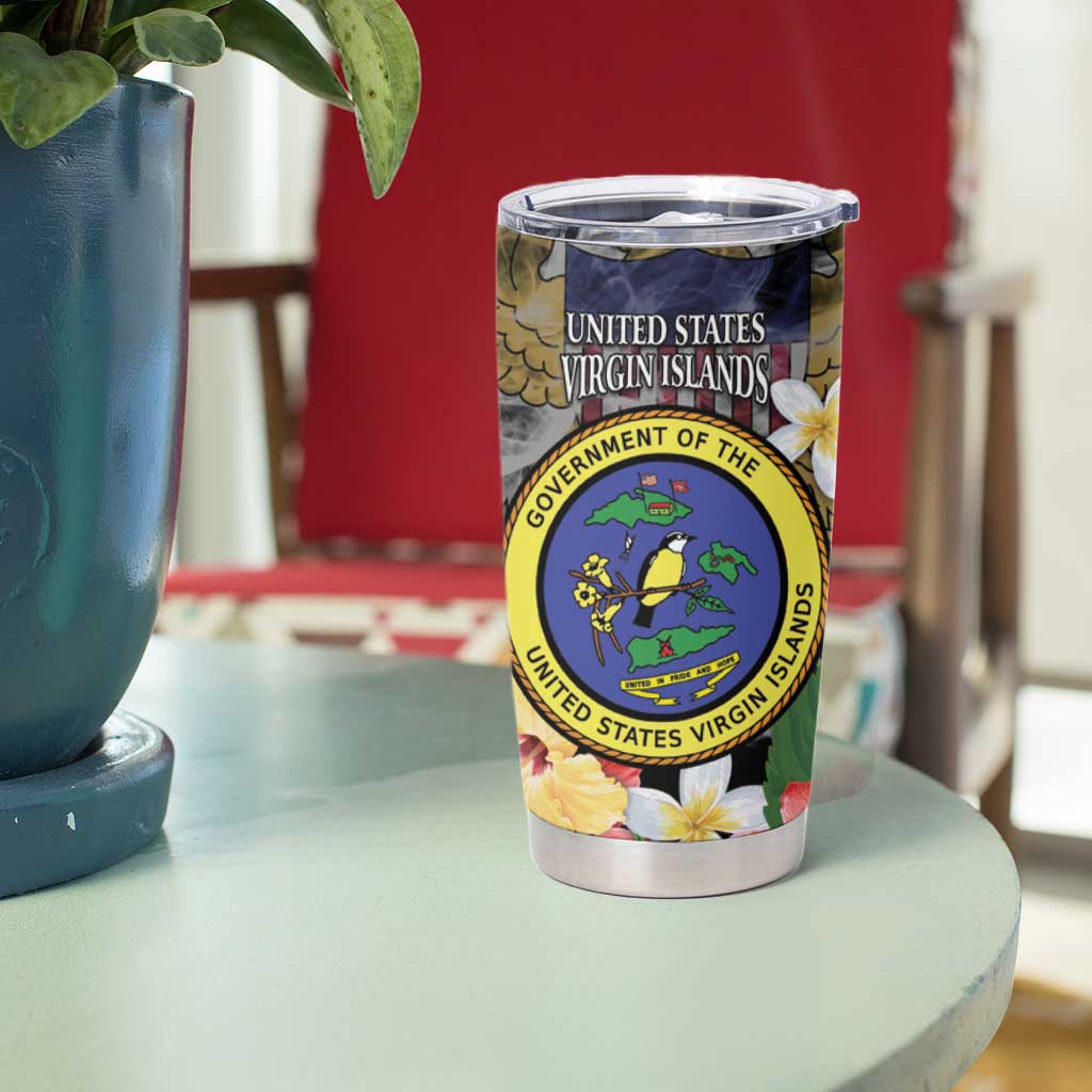 US Virgin Islands USA Half Flag Tumbler Cup Together We Grow Smoke Effect - Wonder Print Shop