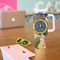 US Virgin Islands USA Half Flag Tumbler With Handle Together We Grow Smoke Effect - Wonder Print Shop