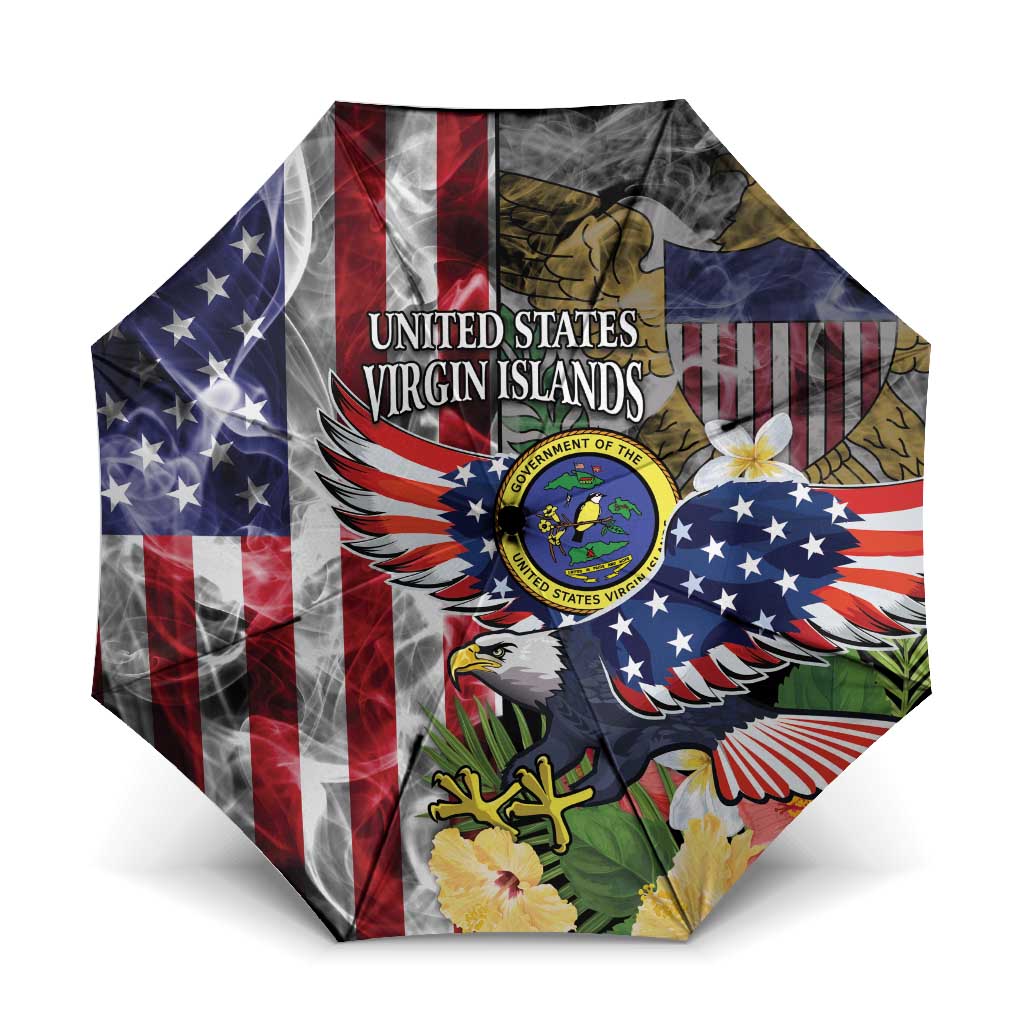 US Virgin Islands USA Half Flag Umbrella Together We Grow Smoke Effect - Wonder Print Shop