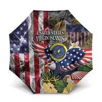 US Virgin Islands USA Half Flag Umbrella Together We Grow Smoke Effect - Wonder Print Shop