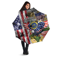 US Virgin Islands USA Half Flag Umbrella Together We Grow Smoke Effect - Wonder Print Shop