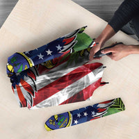 US Virgin Islands USA Half Flag Umbrella Together We Grow Smoke Effect - Wonder Print Shop
