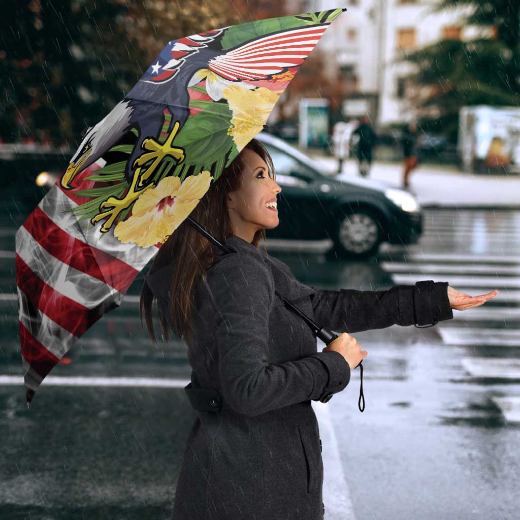US Virgin Islands USA Half Flag Umbrella Together We Grow Smoke Effect - Wonder Print Shop