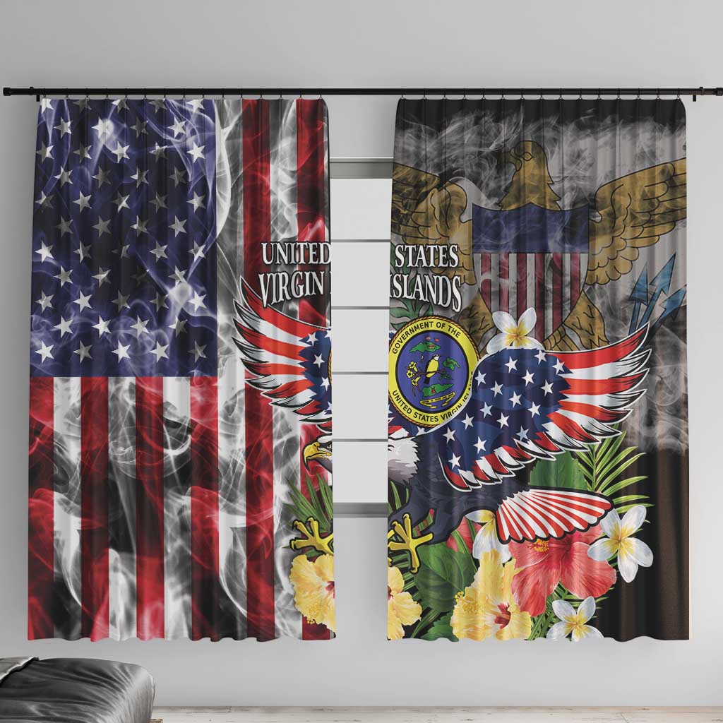US Virgin Islands USA Half Flag Window Curtain Together We Grow Smoke Effect - Wonder Print Shop