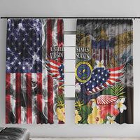 US Virgin Islands USA Half Flag Window Curtain Together We Grow Smoke Effect - Wonder Print Shop