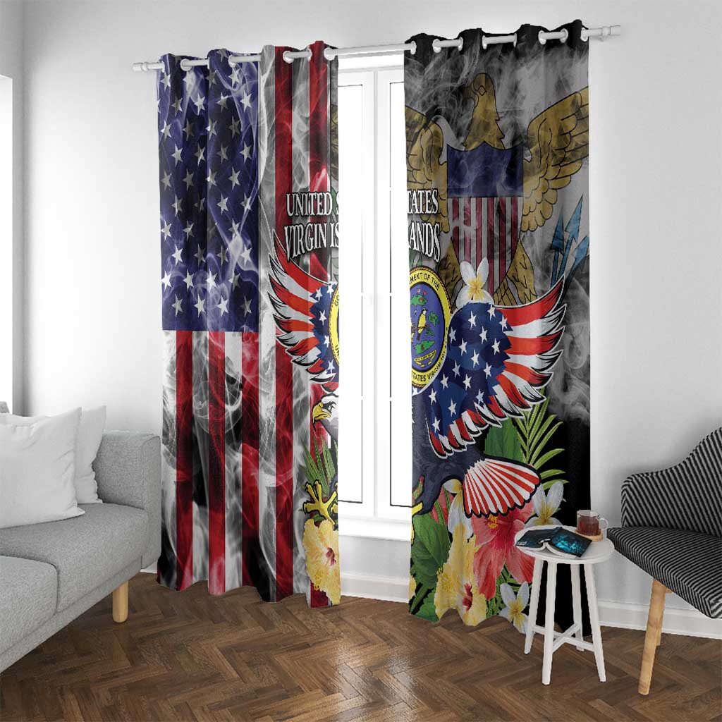 US Virgin Islands USA Half Flag Window Curtain Together We Grow Smoke Effect - Wonder Print Shop