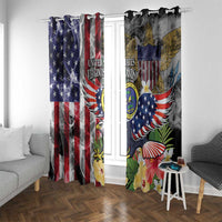 US Virgin Islands USA Half Flag Window Curtain Together We Grow Smoke Effect - Wonder Print Shop