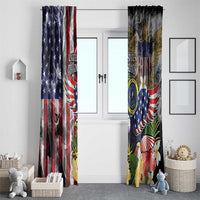 US Virgin Islands USA Half Flag Window Curtain Together We Grow Smoke Effect - Wonder Print Shop