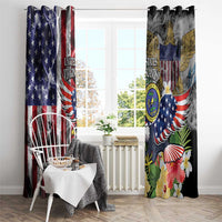 US Virgin Islands USA Half Flag Window Curtain Together We Grow Smoke Effect - Wonder Print Shop