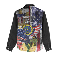 US Virgin Islands USA Half Flag Women Casual Shirt Together We Grow Smoke Effect - Wonder Print Shop