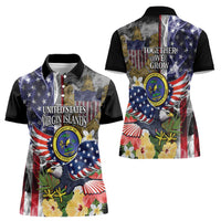 US Virgin Islands USA Half Flag Women Polo Shirt Together We Grow Smoke Effect - Wonder Print Shop
