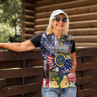 US Virgin Islands USA Half Flag Women Polo Shirt Together We Grow Smoke Effect - Wonder Print Shop
