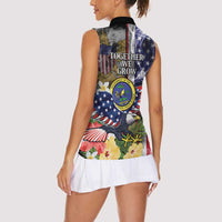 US Virgin Islands USA Half Flag Women Sleeveless Polo Shirt Together We Grow Smoke Effect - Wonder Print Shop